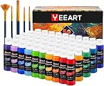 50 Colors Acrylic Paint Set, Yeeart Acrylic Paint, 2oz Bottles, Rich Pigmented Canvas Paint with Extra Metallic Color, Professional Craft Paint Kit, Premium Non-toxic Paints for Artists, Acrylic Paint。 recommend age:3 yrs+