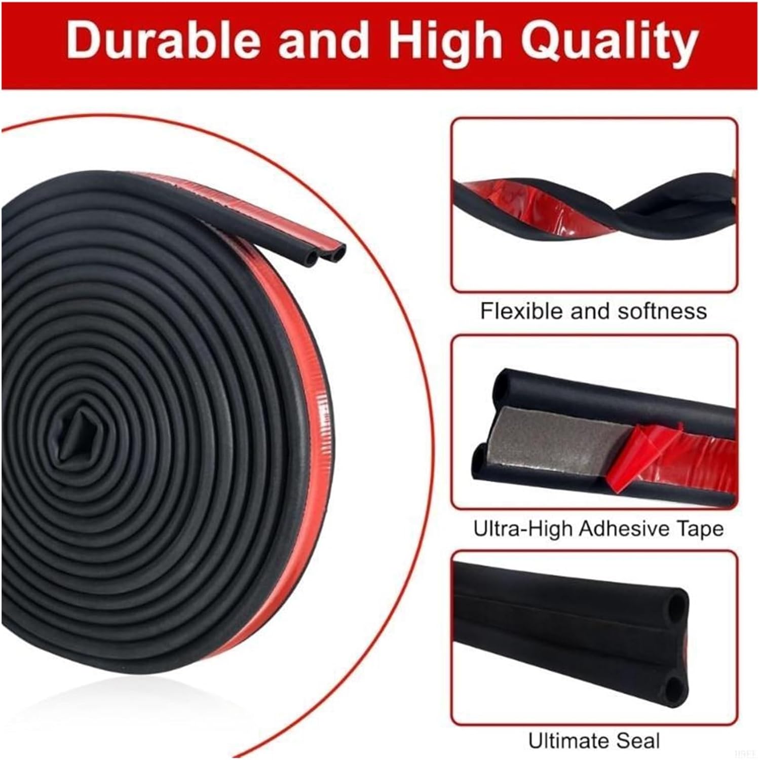Two Cell Rubber Weather Stripping Dustproof Tailgate Seal Most Truck Campers H9EE(12 meters)