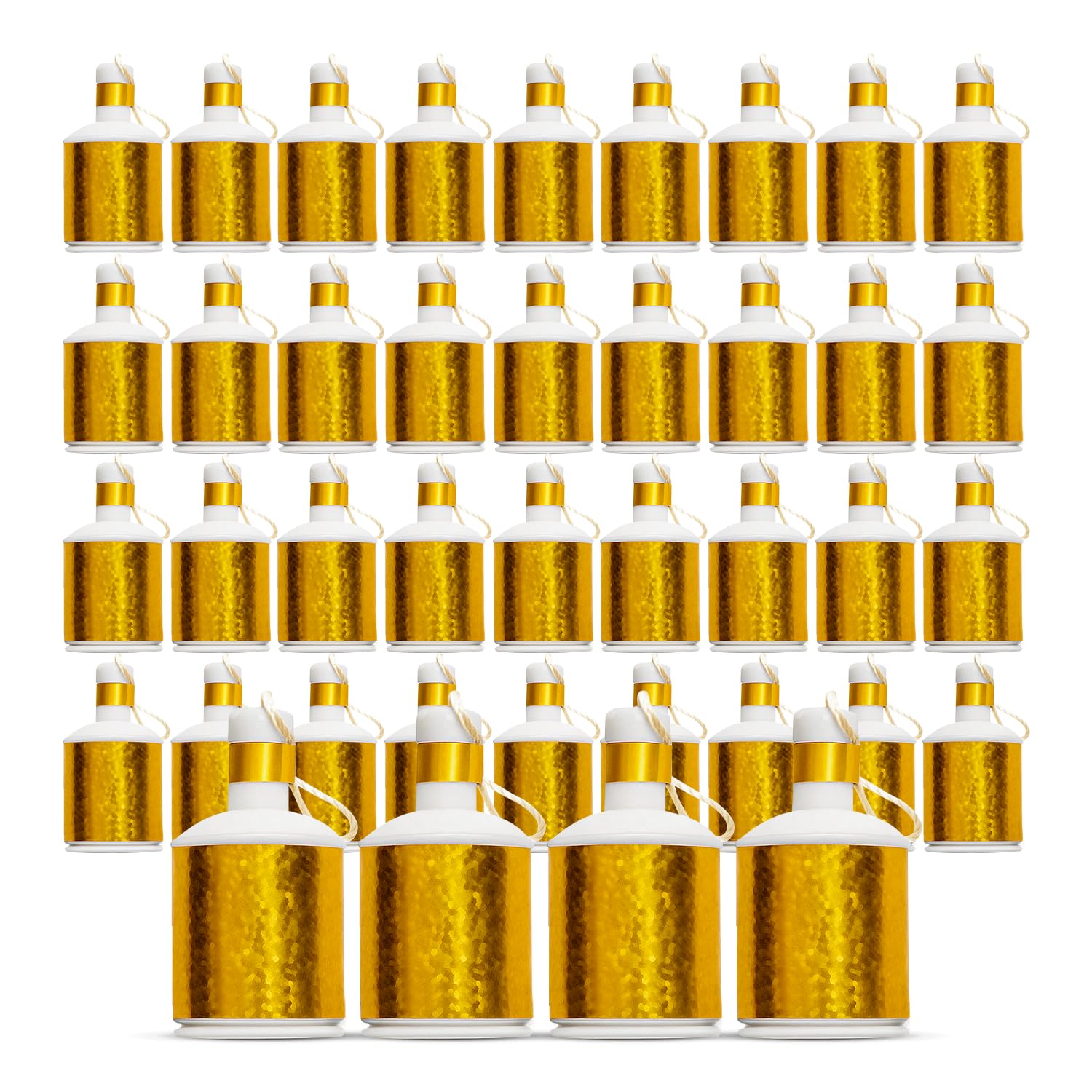 40x Gold Party Poppers Holographic Effect Premium Table Confetti Cannons for Weddings, Christmas & NYE – Loud Snap & Streamer Party Favours Bulk Pack