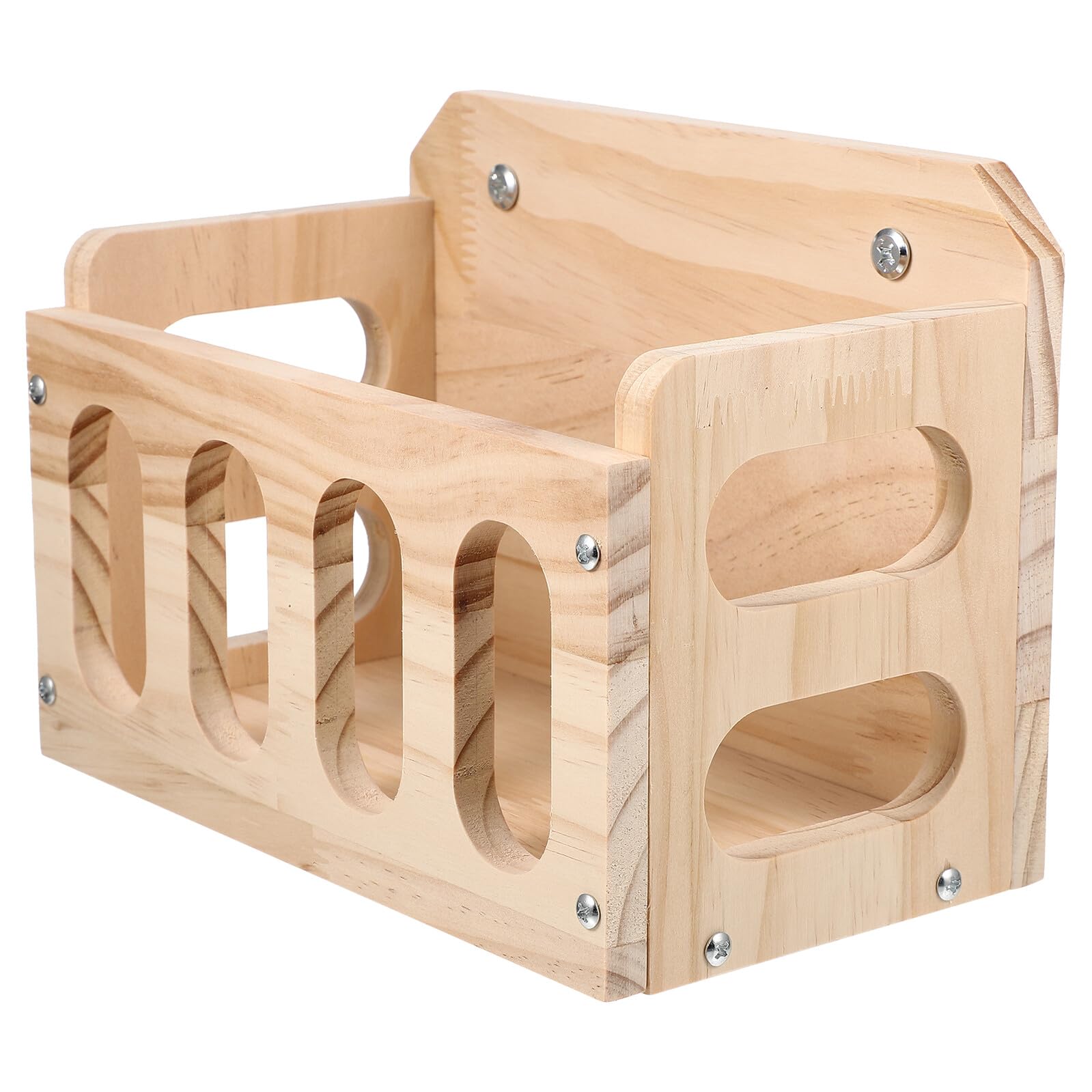 VILLCASE Mangiatoia per Conigli Antiperdite e Resistente Facile da Installare in Legno Khaki Design Fisso, Adatta per Gabbia di Cincillà e Cavie