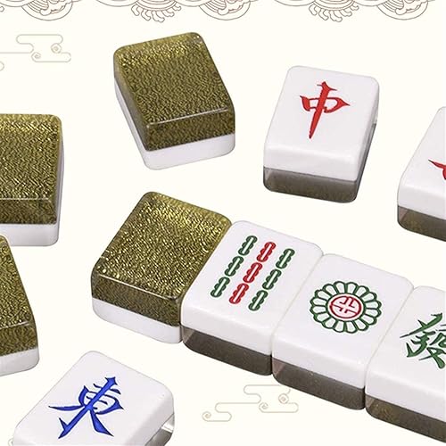 Miniatura 6 de inBEKEA Newest Tile Games Mahjong Set 3 Mahjong Set Hard and WearResistant Material Metal Packing Box Mahjong Game