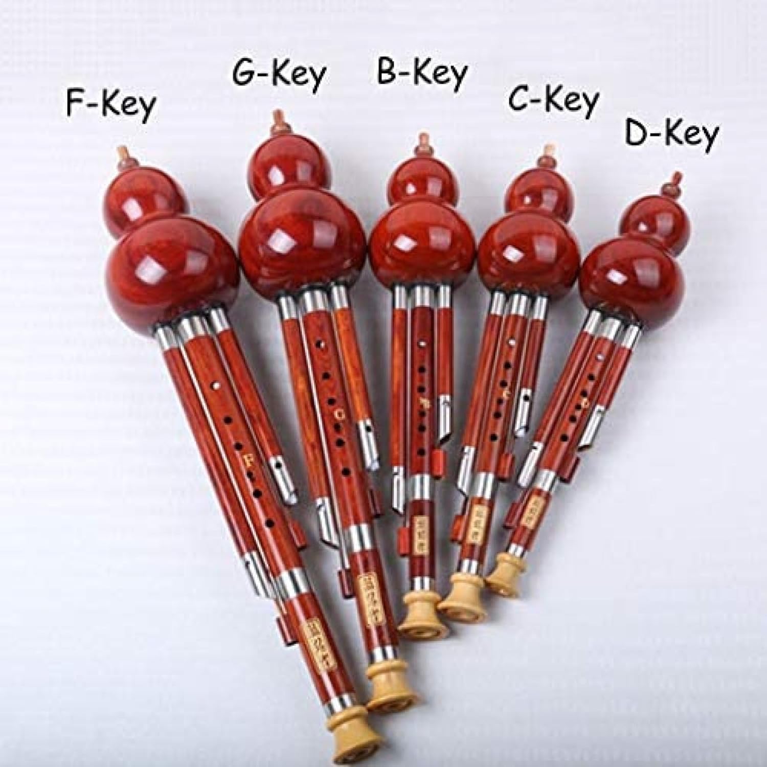 Hulusi, Flet Z Tykwy, Flet Z Dyni Profesjonalny Typ Wykonania Flet Z Tykwy Hulusi Instrument Narodowy Instrument Muzyczny Yunnan Strojenie D/c/b/g/f, Red, C-KEY