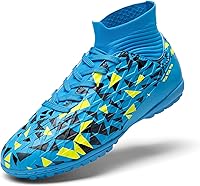 DREAMPAIRS Boys Girls High-Top Indoor Soccer Shoes - Turf Futsal Cleats for Kids with Grip & Ankle Support
