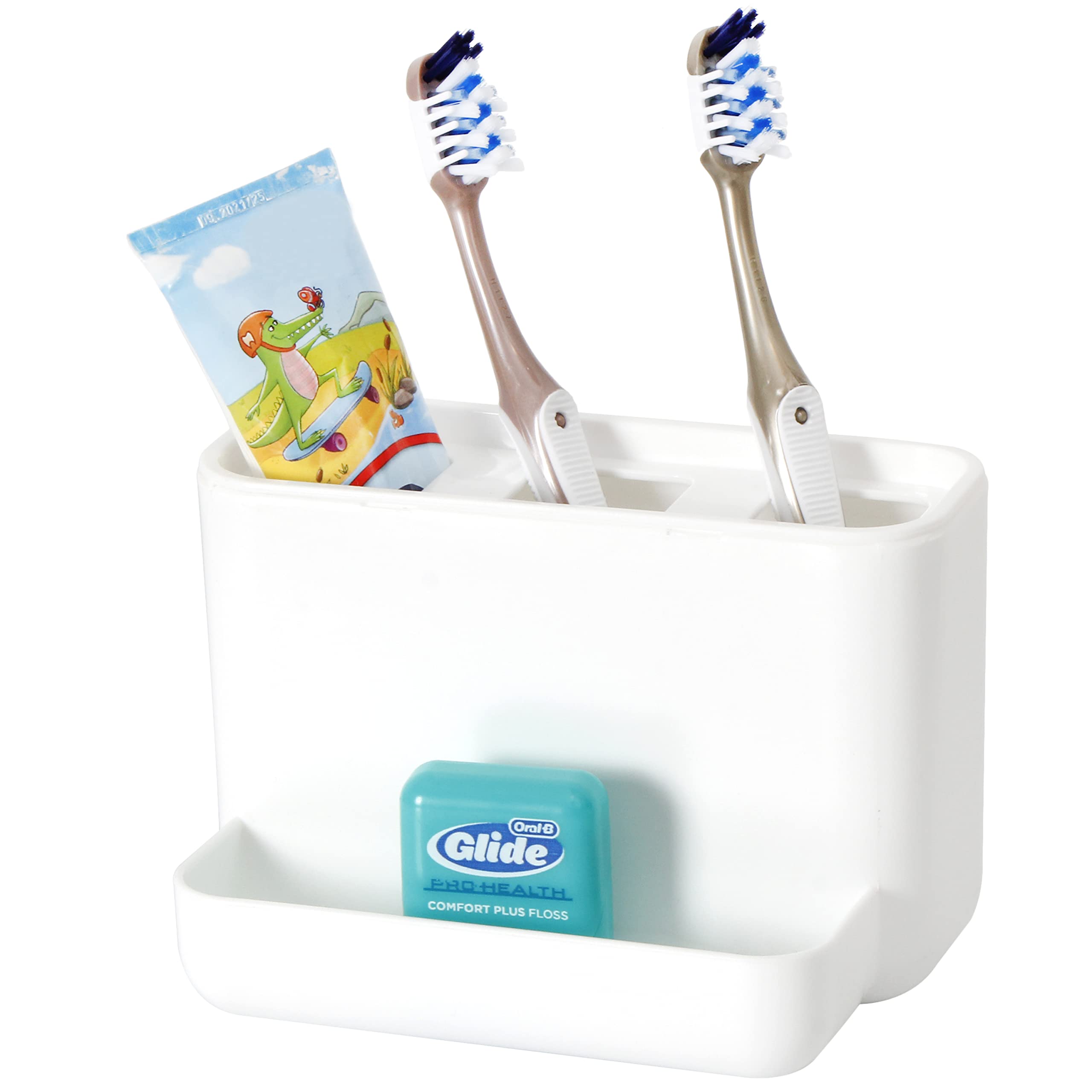 Youngever 2 Pack Plastic Toothbrush Holders for Bathroom, Plastic