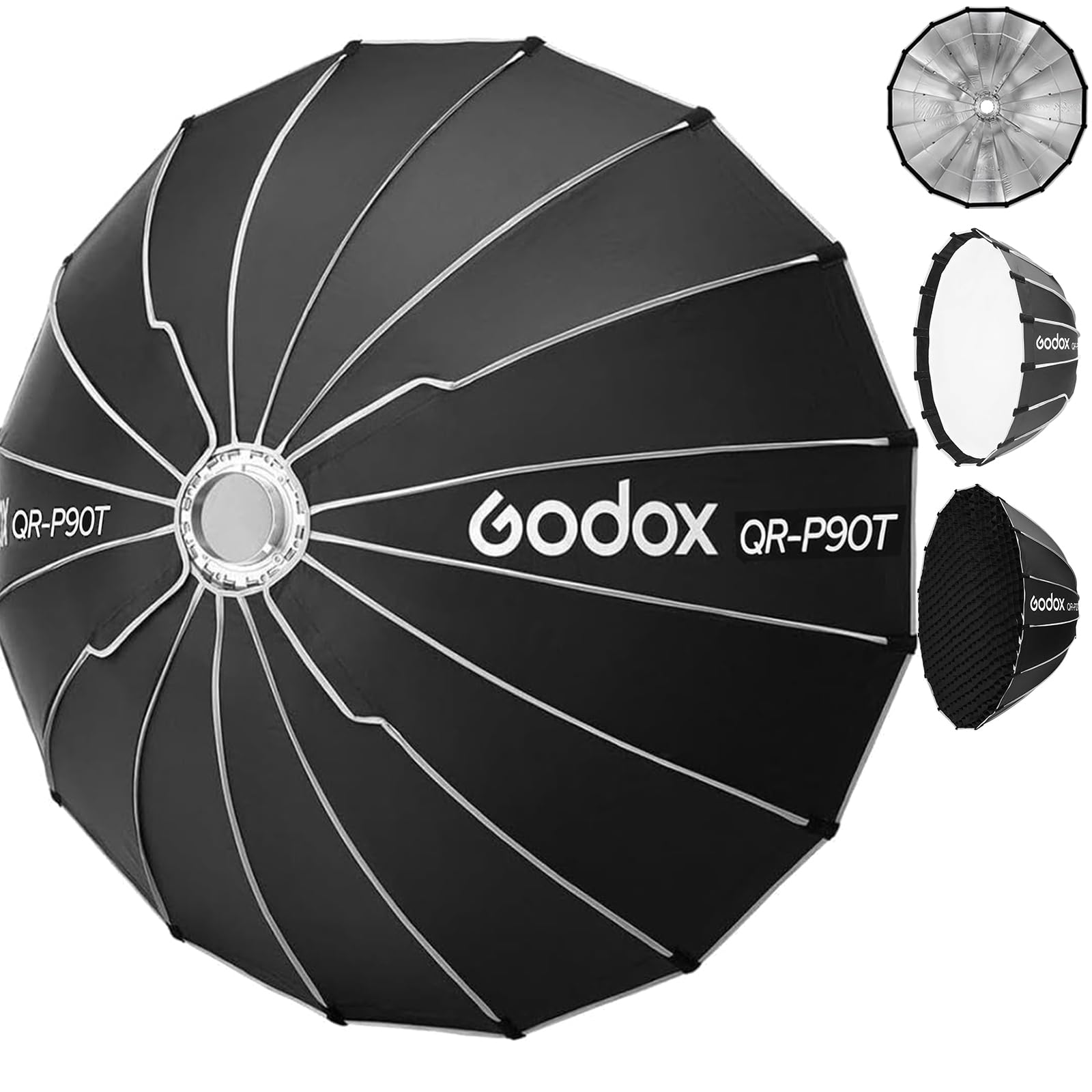 【極美品】Godox QR-P90 90cmパラボリックソフトボックスグリッド付 Amazon | Godox クイックリリースパラボリックボーエンズマウント