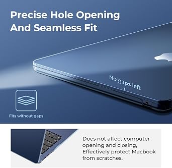 EooCoo for MacBook Air 13 inch Case M5/M4/M3/M2 2026-2022, Crystal Midnight