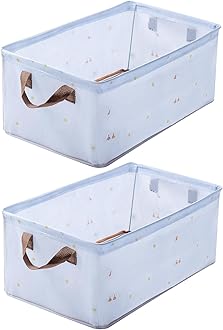 House of Quirk 2pcs Store Wardrobe Organizer For Clothes With Metal Fram Foldable Storage Box, Clothing Storage Boxes For Pants, Shirt, Sweaters, Jeans, Socks (Blue Duck)
