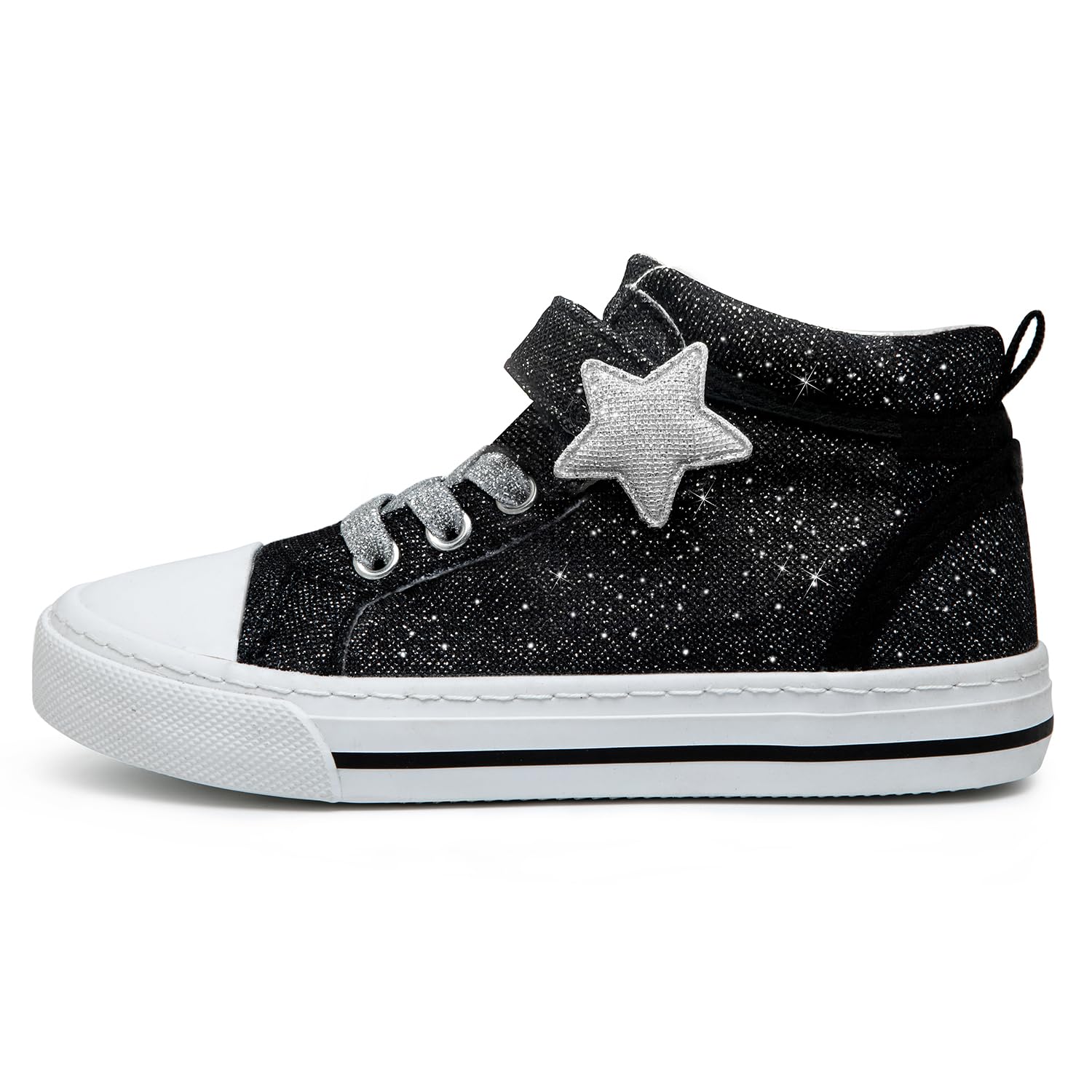 HugRain Toddler Girls Kids Sparkle Fashion Outdoor Walking Sneakers