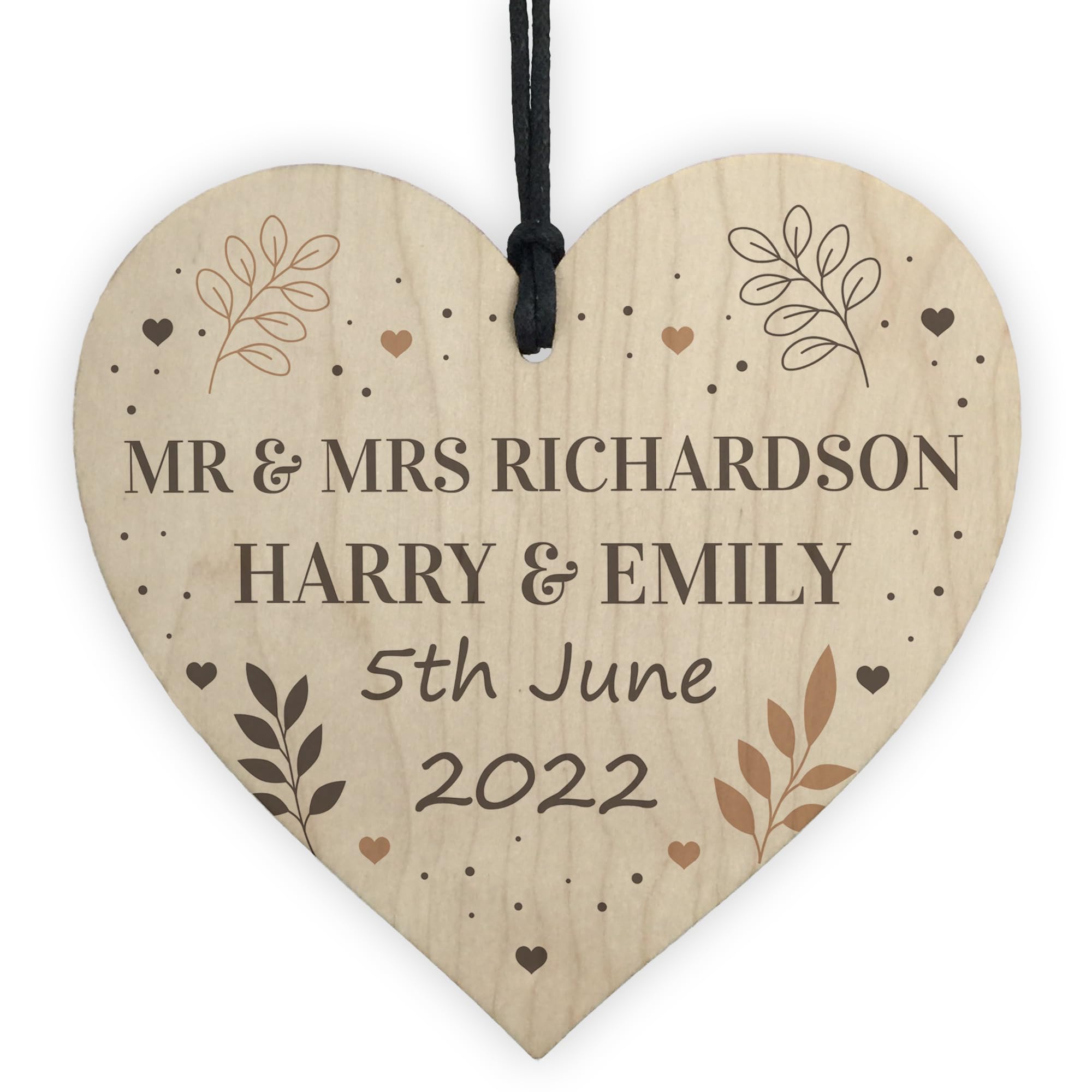 Red Ocean Personalised Wedding Day For Husband Wife Couple Mr& Mrs Plaque Anniversary Present For Him Her Wedding Anniversary Present Keepsake