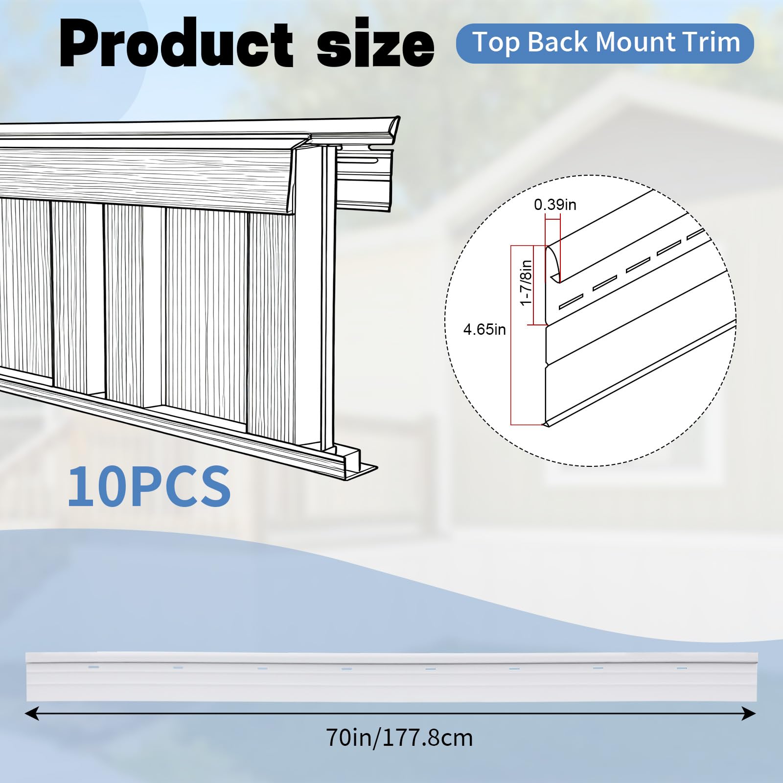 Condition photo showing New/Like New for yaocom 10 pack mobile home vinyl skirting white top back mount trim (58 feet)