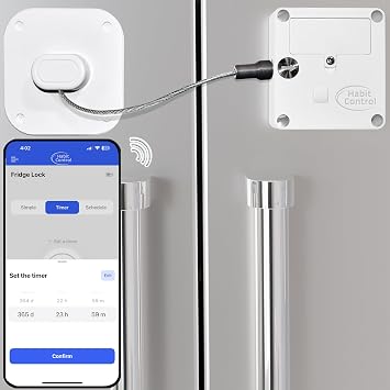 Habit Control. Smart Lock - App-Controlled Access for Snacks, Food & Alcohol - 3-in-1 Modes Timer, Schedule & Simple Lock - for Refrigerators, Cabinets, Drawers, Cupboards - Support Better Habits