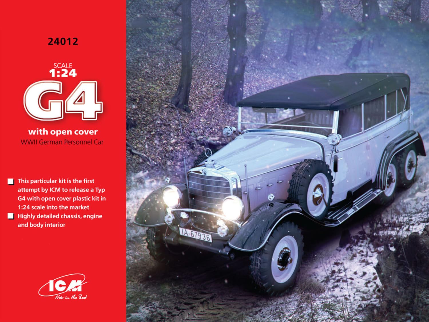 ICM 24012 – 1/24 Mercedes Tipo G4, Aperto Esecuzione, Gioco