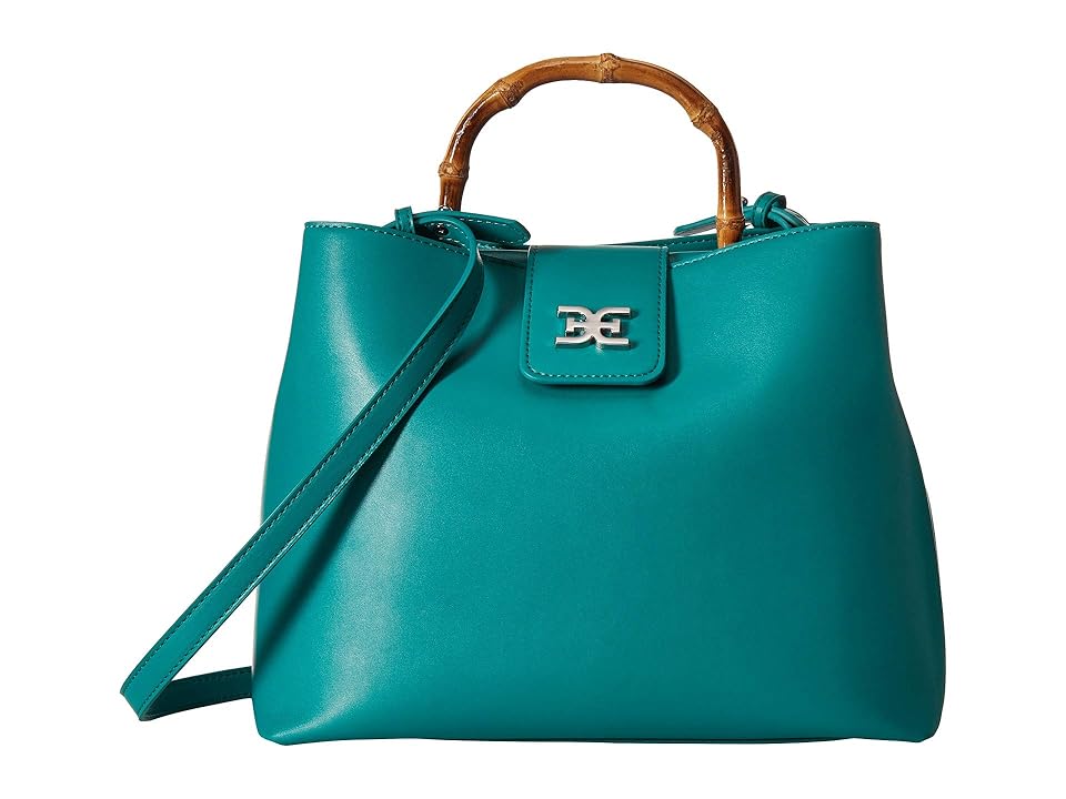

Sam Edelman Lois Large Satchel (Mermaid Teal/Bamboo Handle) Satchel Handbags