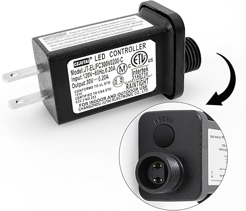 Transformador LED de 8 modos de luz LED de 30 V, fuente de alimentación clase 2, transformador de bajo voltaje enchufe de EE. UU., repuesto para