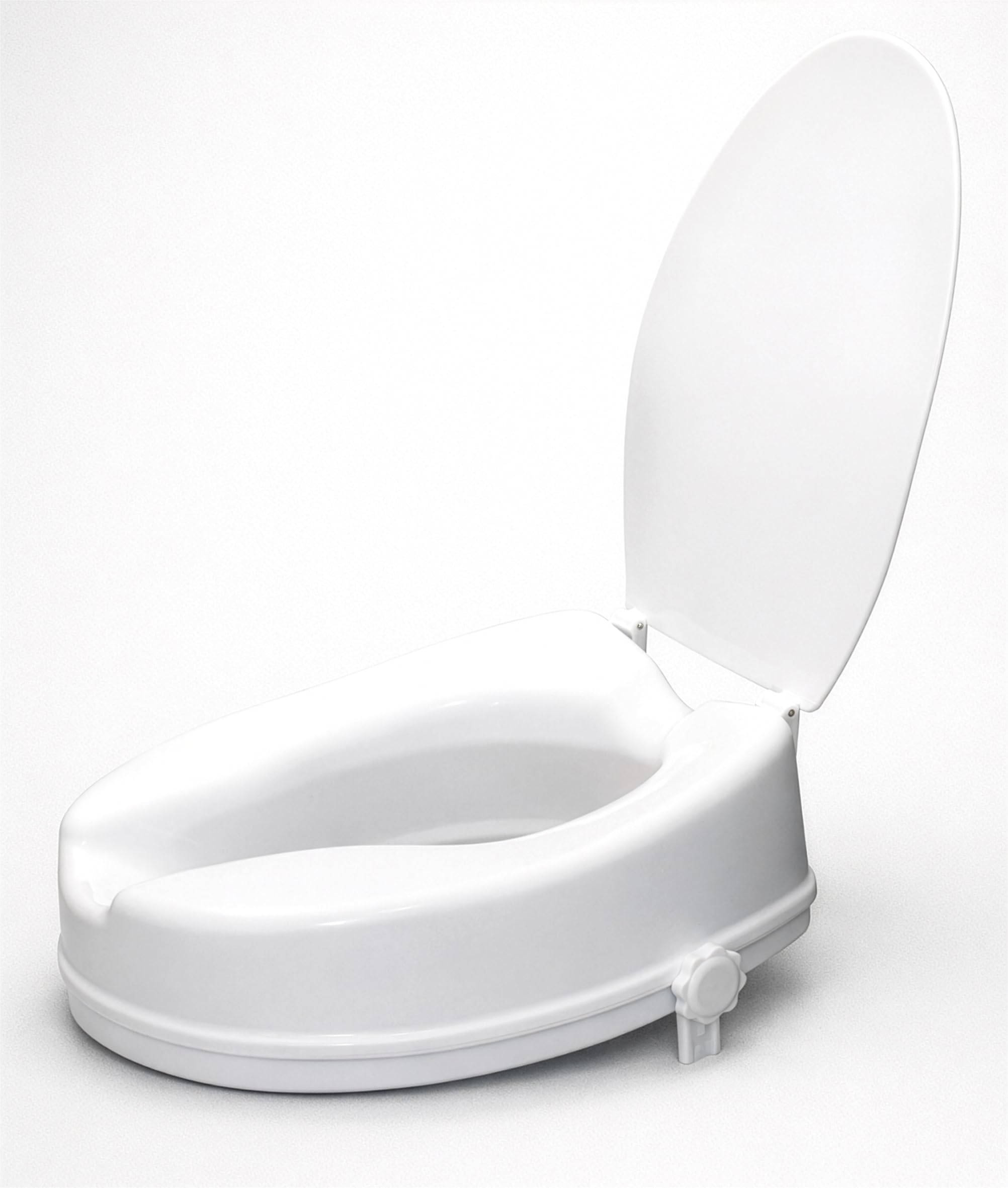 Aidapt Raised Toilet Seat.Elevated Seat Riser for Elderly,with or Without Lid, 2”,4” or 6” in Height.Post Surgery Recovery,Easy to Fit,Secure,Disability,Mobility,Hip Surgery,190kg Weight Limit