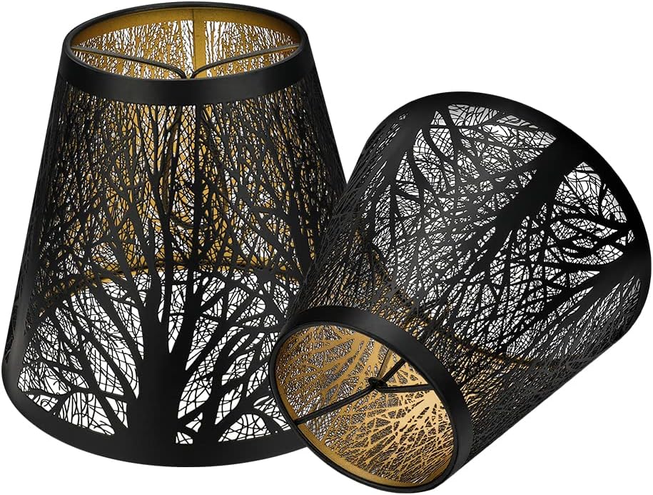 Double Small Lamp Shade Clip On Bulb Set of 2 for Candelabra Bulbs