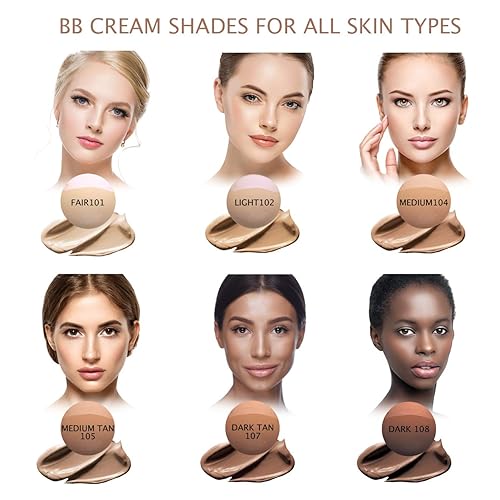 Miniatura 5 de Bellaterra Cosmetics BB Cream Tinted Moisturizer, Fundación 1.69oz - Dark 108 101 Feria,102 luz,40.9 in Medium,105 Bronceado Medio,107 Bronceado