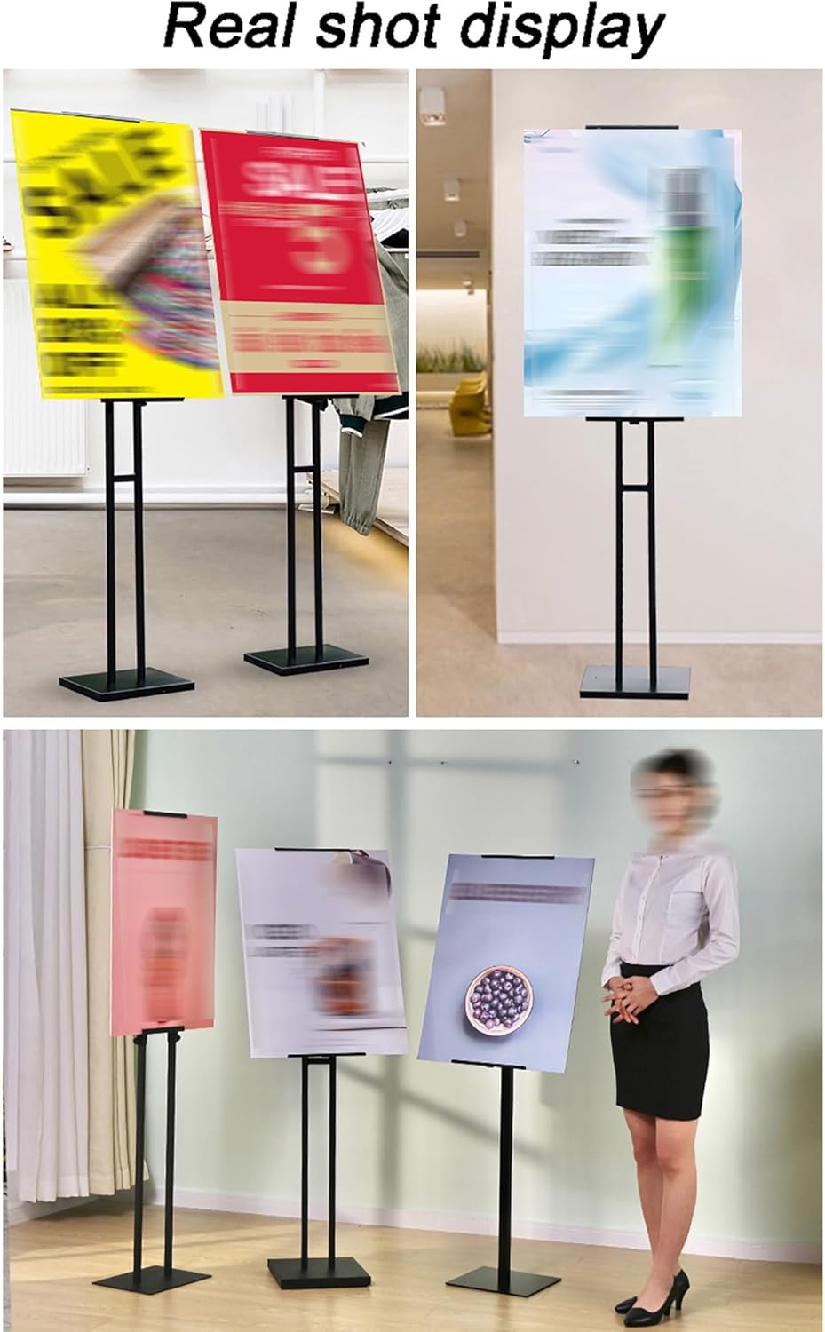 頑丈なポスタースタンド、ベース付きフロアサインホルダースタンド、高さ最大78インチまで調節可能、結婚式、レストランビジネス用(C)