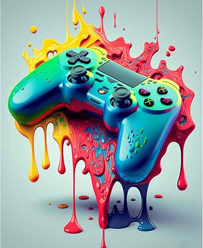 Miniatura 2 de Aihonmin Pintura acrílica por números para adultos, kit de pintura al óleo colorido para bricolaje, letrero de juego deslumbrante, pintura, lienzo