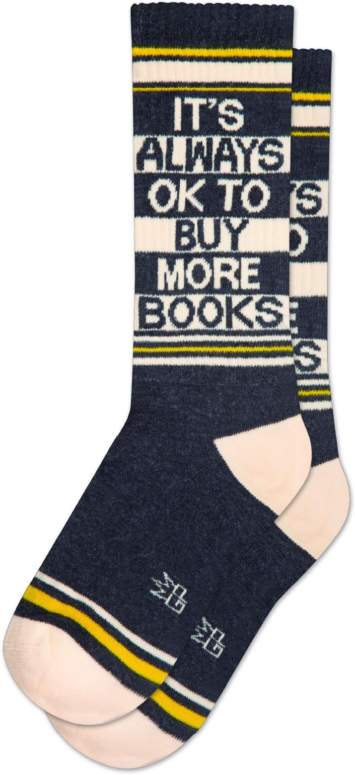 Buy More Book Ribbed Gym Socks by Gumball Poodle