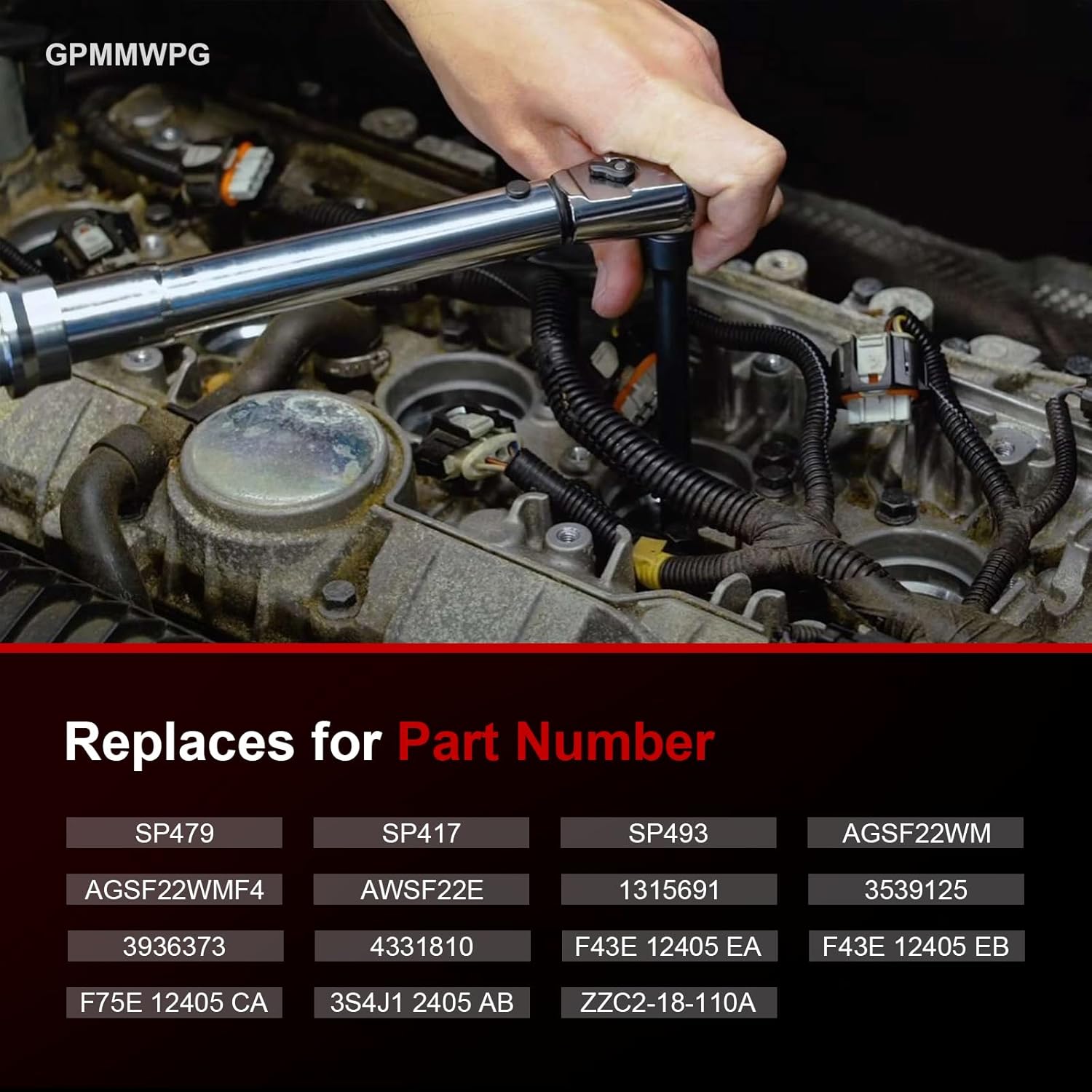 Iridium Spark Plug SP479 Compatible with Ford E150 E250 F150 F250 Super Duty 4.6L 5.4L 6.8L, for Explorer Expedition Mustang, for Lincoln Navigator, Replacement for SP493 AGSF22WM, 8 Pack