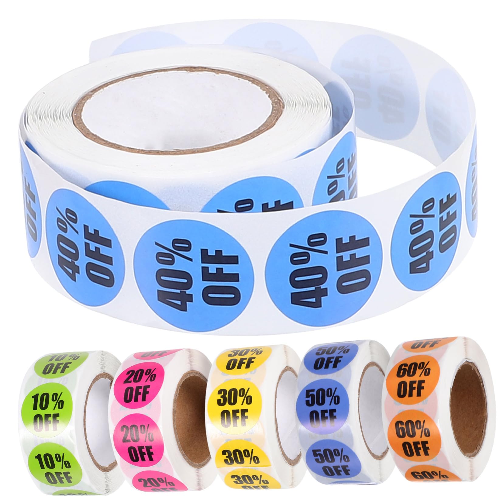 TEHAUX 3 Ensembles Etiquettes Autocollantes Étiquettes Autocollantes Autocollants Nombre Cercle Rond Étiquettes D'étiquette De Magasin De Détail Étiquette De Stickers 6 Rouleaux*3