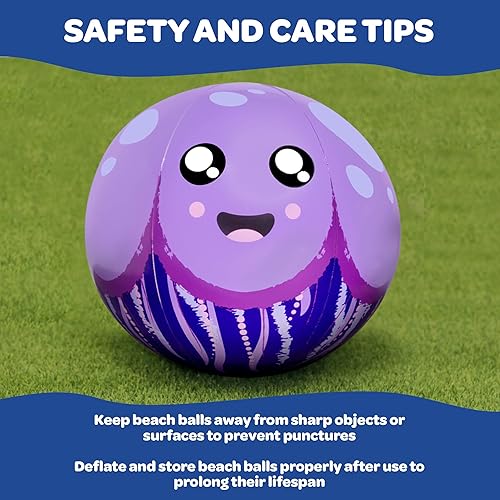 Miniatura 7 de Aquamazing - Pelota de playa gigante de 16 pulgadas para niños, adultos y niños pequeños, XL 4 veces más grueso, PVC, duradero, flotador, juguete de