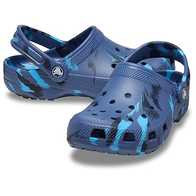 Crocs Kids Classic Marbled Tie Dye Clog (Little Kid/Big Kid) Kids Shoes Navy/Multi