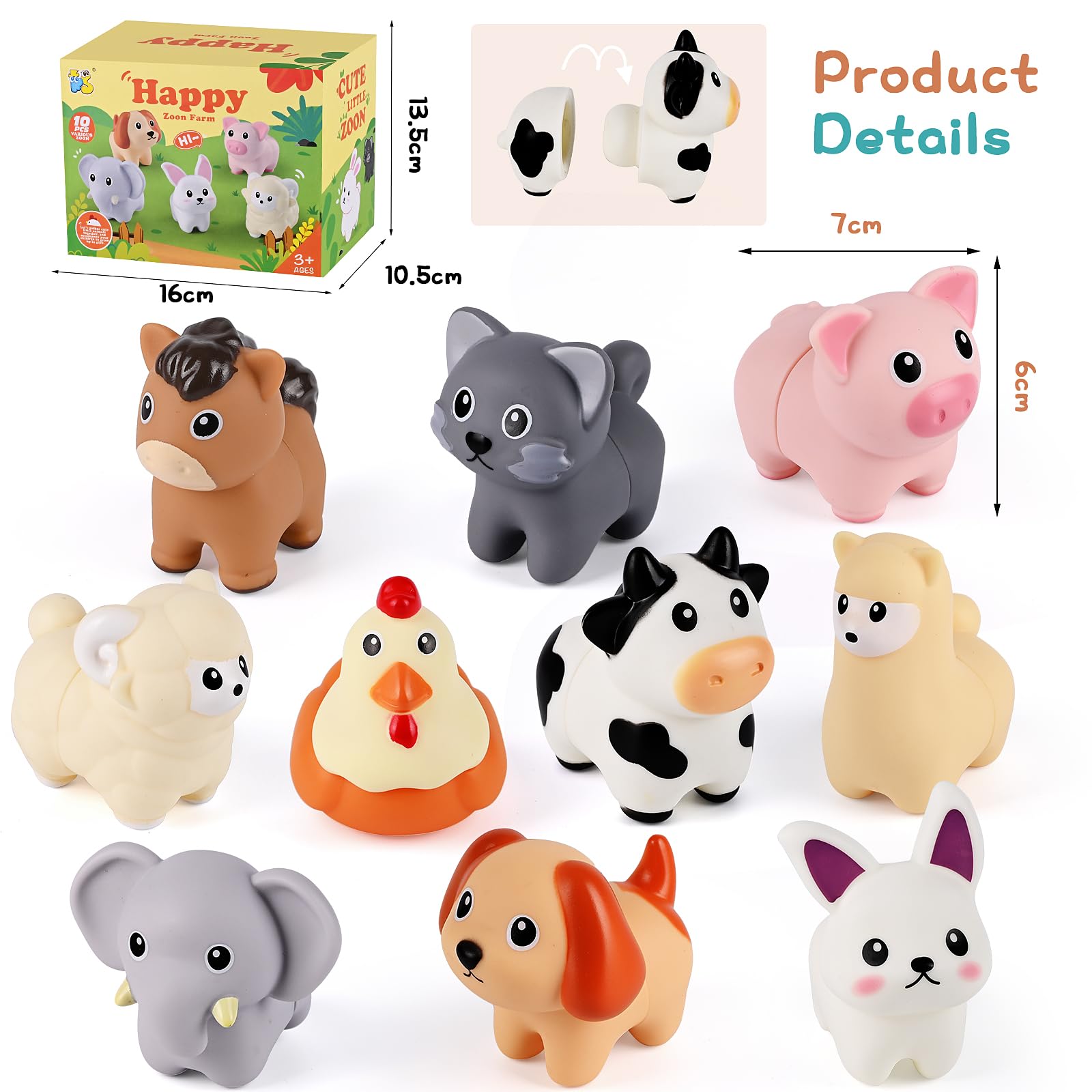 Juego De Clasificación Montessori De Animales De Granja – 36 Piezas, Pinzas, Vasos Y Dados, Para Aprender Matemáticas Y Colores, +3 Años