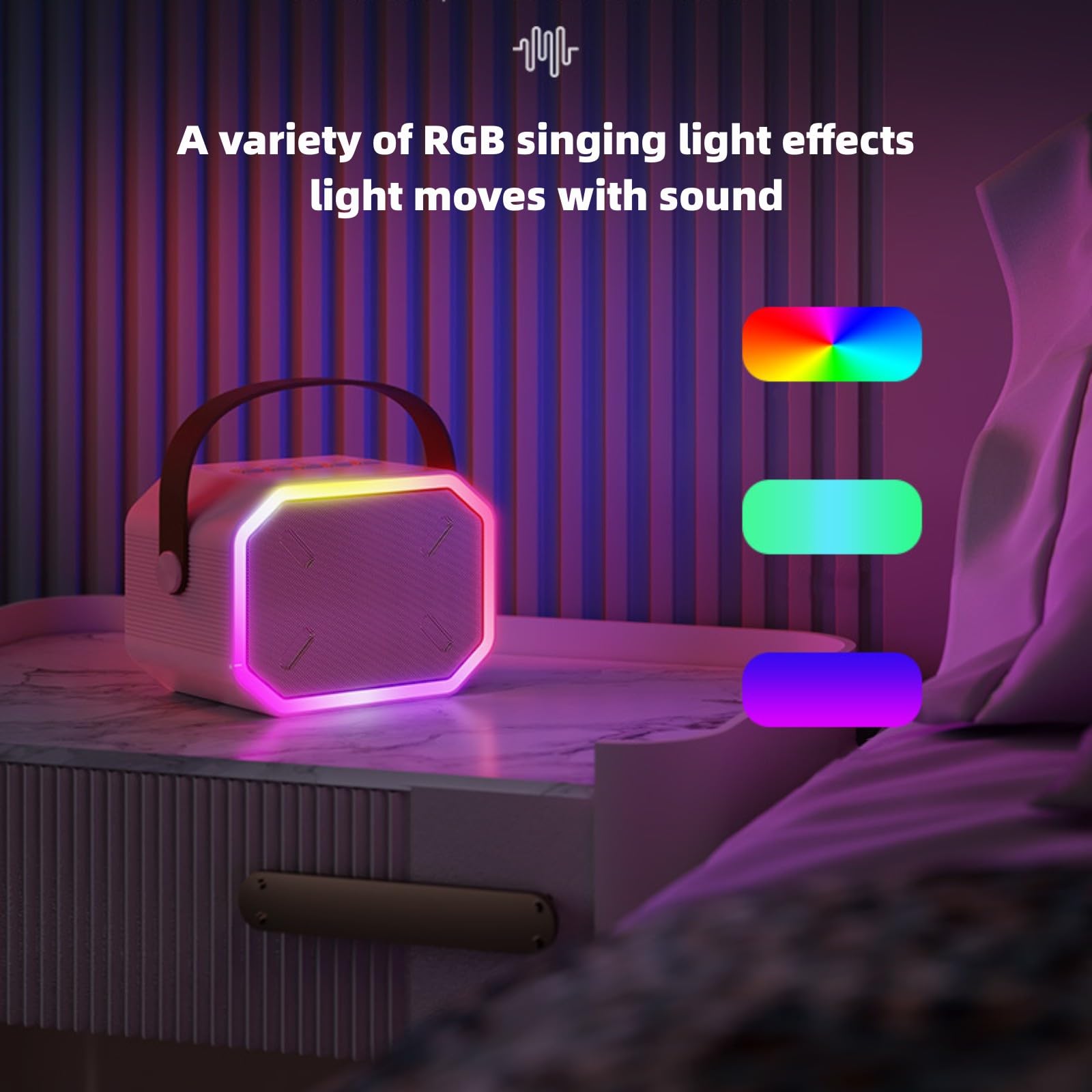 Zabawki do karaoke dla chłopców i dziewcząt z mikrofonem 1/2, przenośna maszyna do karaoke ze światłem LED, głośnik Bluetooth z bezprzewodowymi mikrofonami, prezenty dla dzieci i dorosłych, domowe