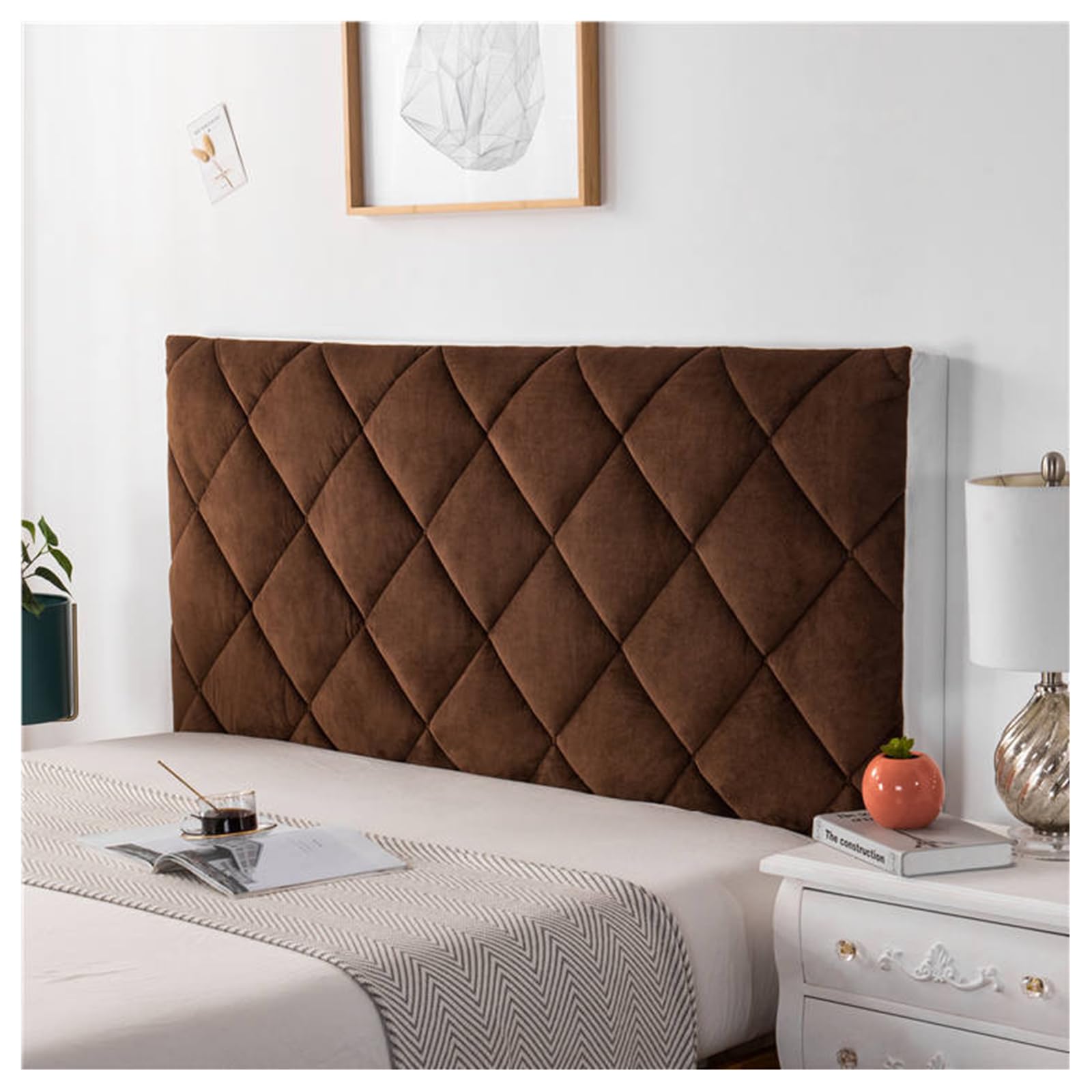 XJKH Headboard Cover for Beds - Padded Thicken Cotton Slipcover Protector | Dustproof Stretch Bed Head Covers for Twin Queen Full California King Size - Enhance Your Bed's Look!