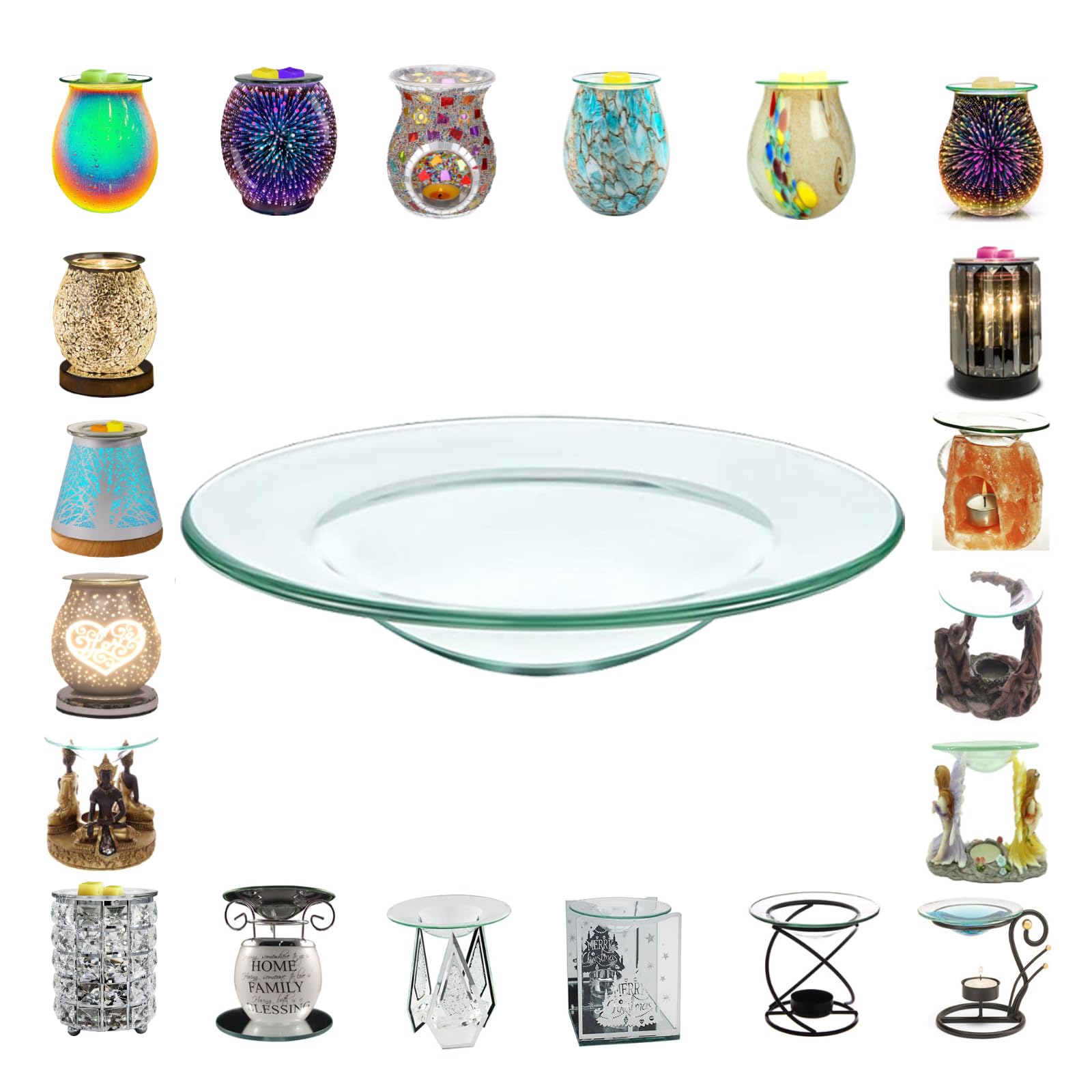 1X MIRUB Replacement Glass Dish for Oil Burner or Tea light candle holder, Replacement plate for wax burner or Wax Melts, spare glass dish for wax burner (12cm โ 4.7 Inches) โ image 1
