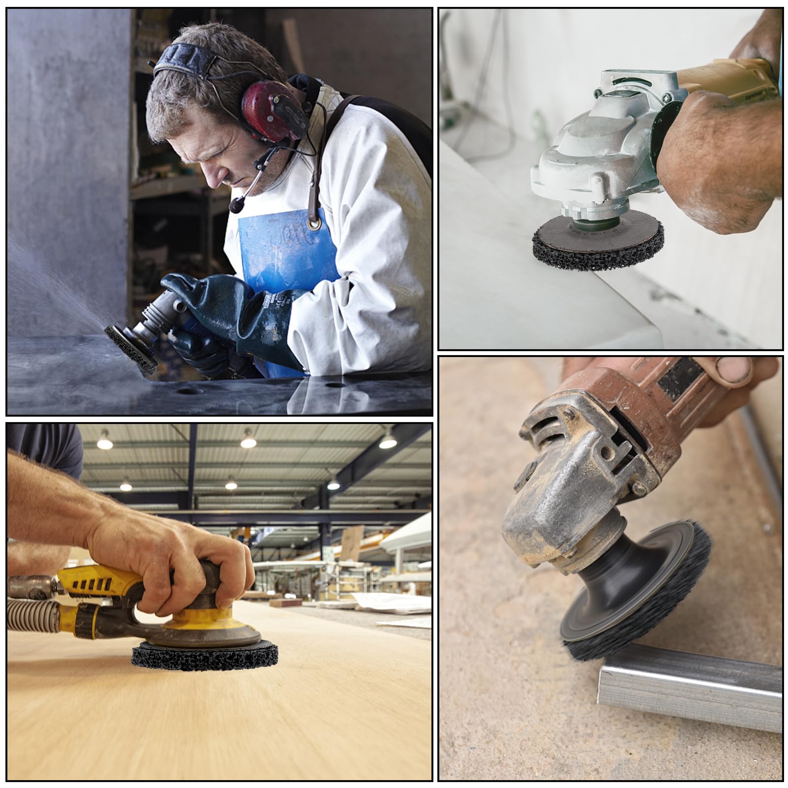 CSD Scheibe 125mm Grob, 5 Stück Hochleistungs- Und Bruchsicher Für Winkelschleifer, For Rost Entfernen, Farbe Lack Entfernen, Grobreinigung An Metall, Edelstahl, Holz, Stein, Beton
