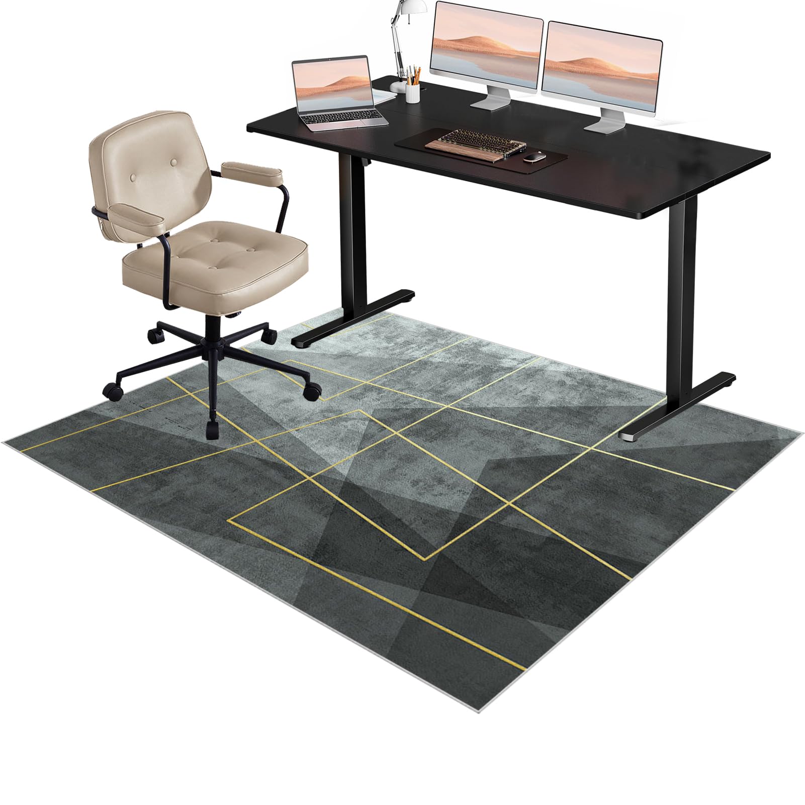 Office Gaming Chair Mat for Hardwood Floor, Non-Slip Floor Mat For Home Office Gaming Room, Office Chair Mat for Carpet Floors, Carpet Floor Protector 200 x 250 cm, Desk Chair Mat for Rolling Chair