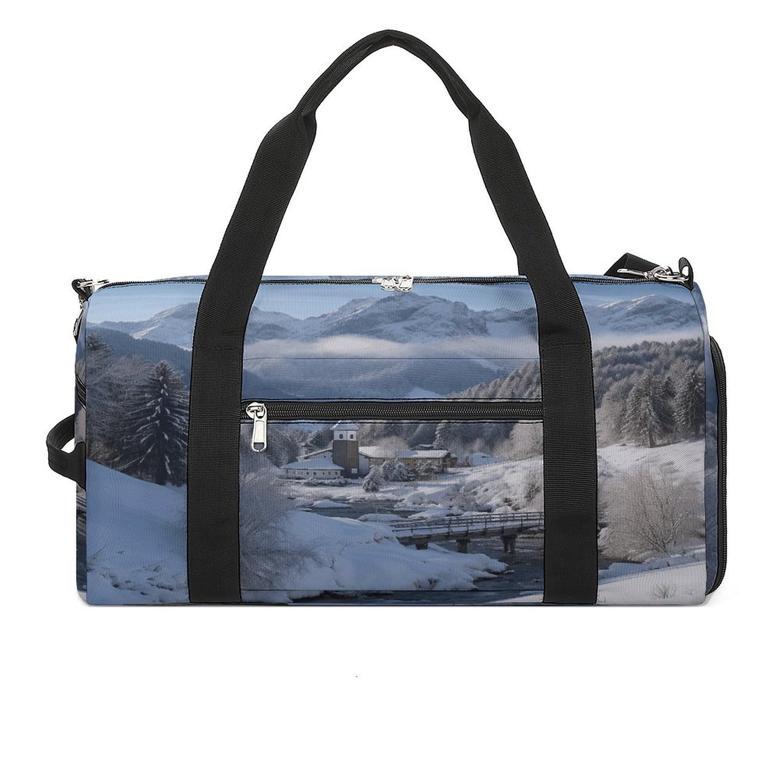 Turnbeutel für Damen Herren Winterlandschaft in den bayerischen Alpen Print Turnbeutel wiederverwendbar Turnbeutel Turnbeutel Turnbeutel mit Schuhfach Style One Size Modern, Stil:, Einheitsgröße,