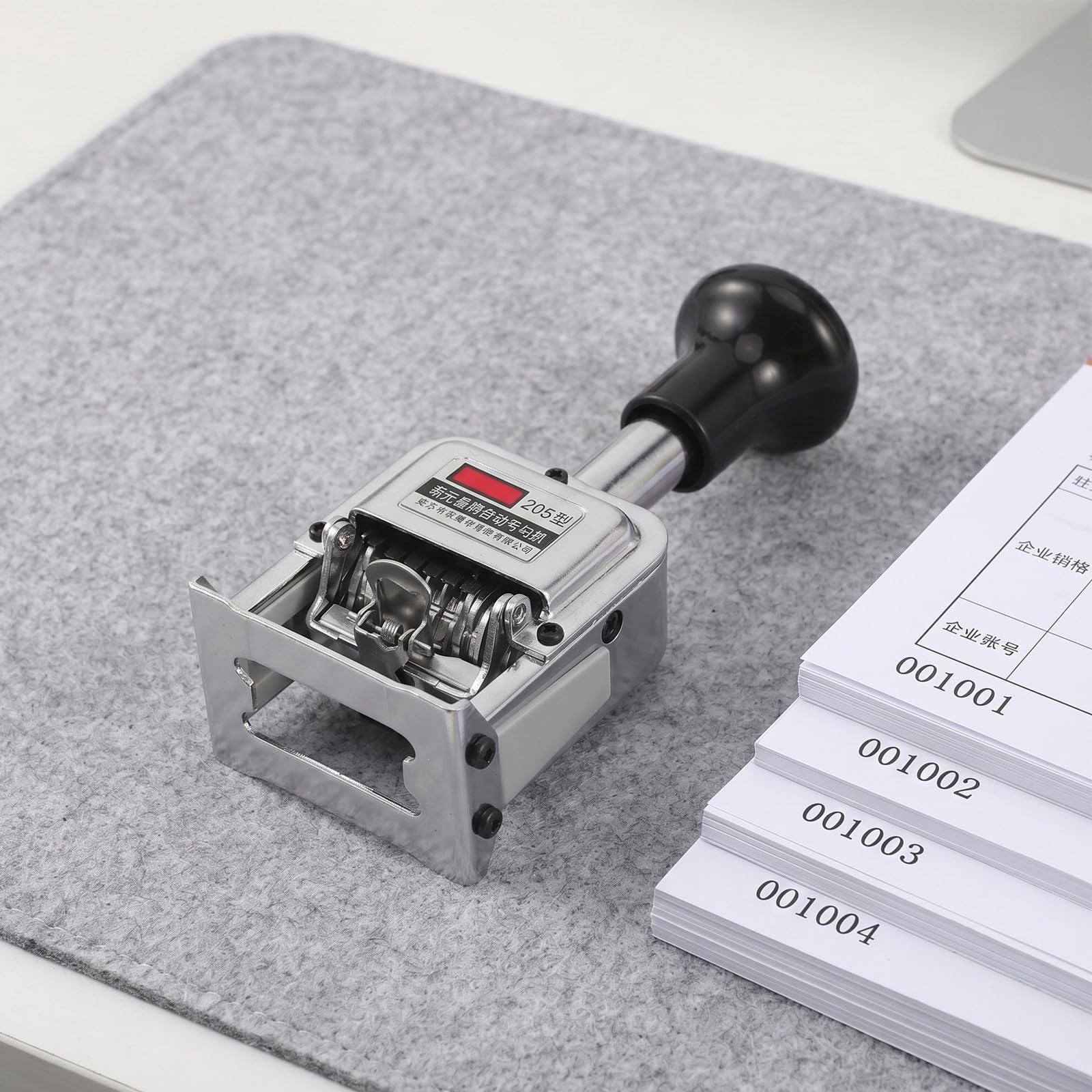 Sello Automático de Numeración de 5 Dígitos Entintado Automático, Carcasa de Metal y Plástico, Adecuado para Etiquetado y Tareas de Numeración Secuencial en Oficina