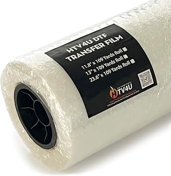 HTV4U DTF Premium Transfer Film 11.8" x 109 Yards - Hot/Cold Peel, Heat Press Paper, Iron on Sheets for T-Shirts, Direct to Film, Screen Printing