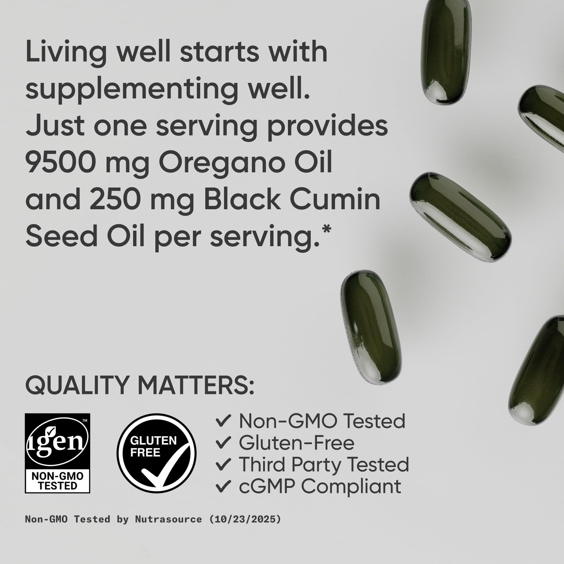 Sports Research® Oil of Oregano 9500mg w/Black Seed Oil, 60 Softgels — Amazon image 4