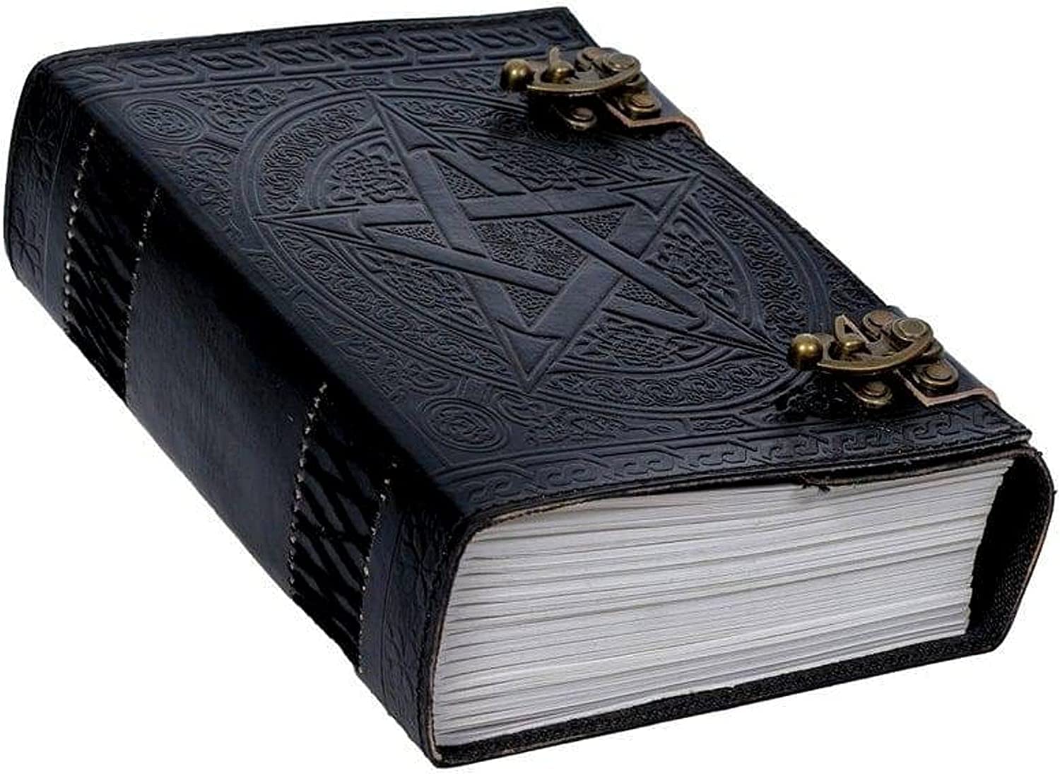 600 pages large pentagram journal leather journal diary embossed large pentacle notebook writing leather notebook handmade leather journal leather grimoire leather sketchbook 7 x 10