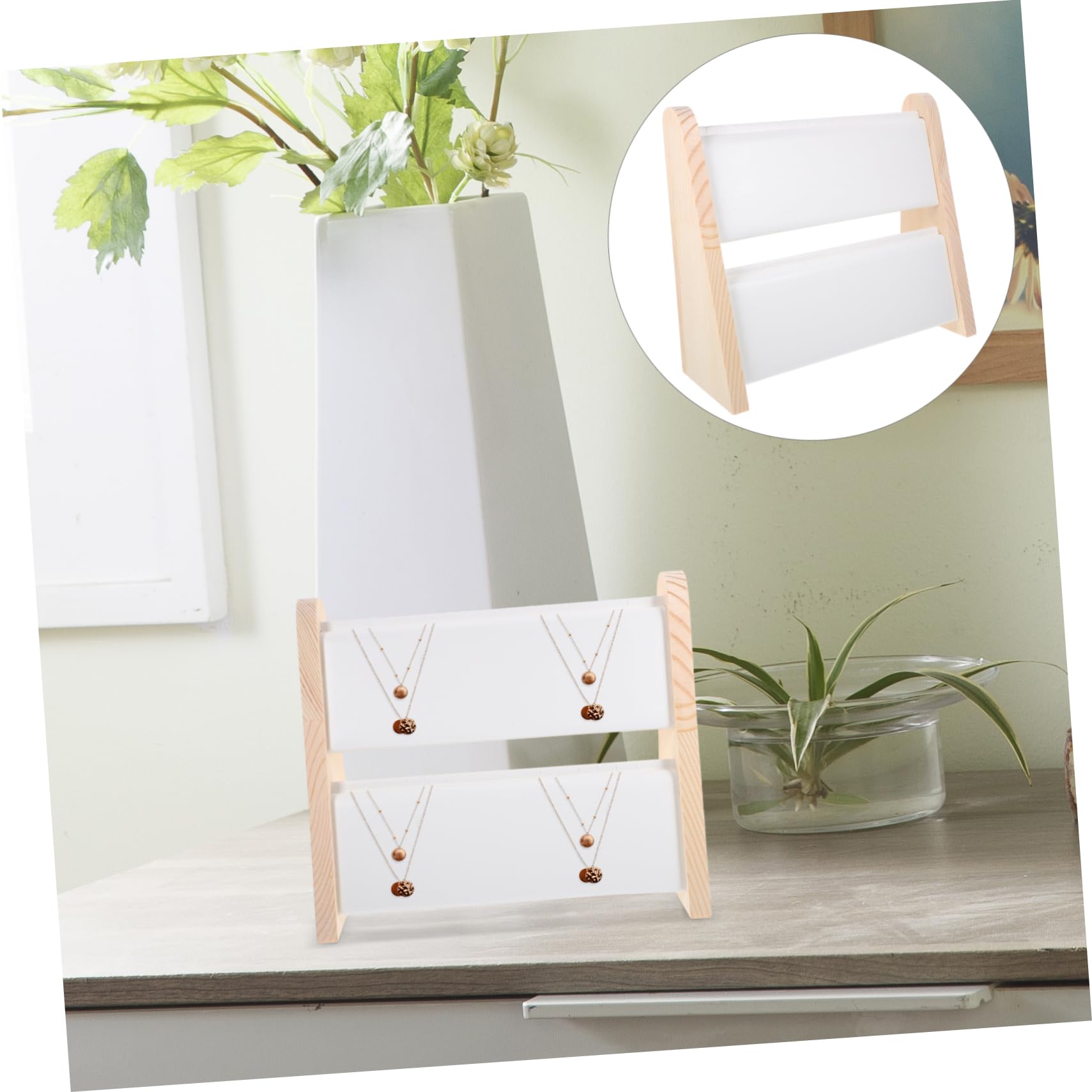 IMIKEYA Schmuckständer Für Doppelschichtiger Organizer Für Schmuck Fach Für Stilvolle Präsentation Und Aufbewahrung Stabiler Tisch Schmuck Display Für Zuhause Und Geschäfte
