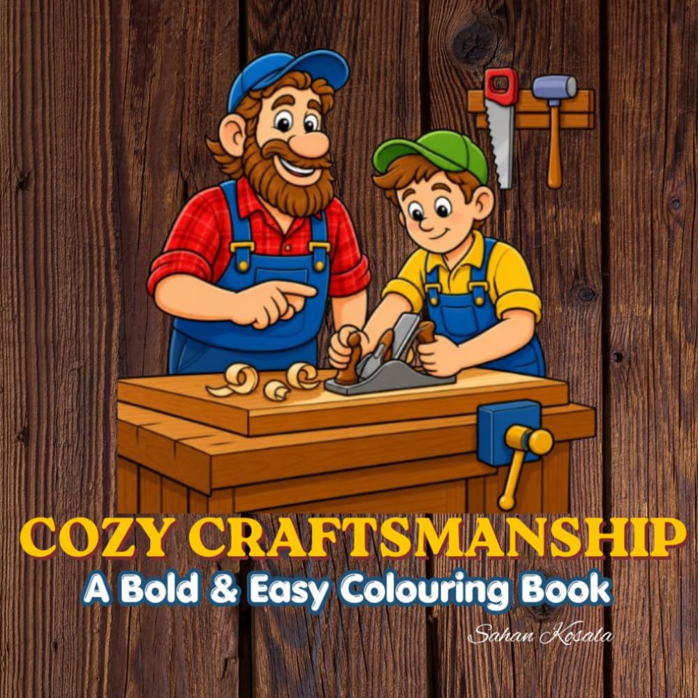 Cozy Craftsmanship: Bold & Easy Colouring Book