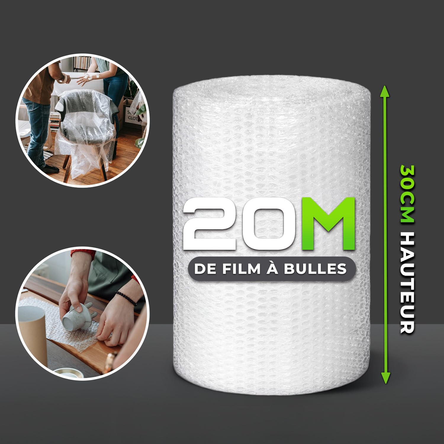 Emballage Colis Rouleau De Papier Bulle Grande Bulle - 30,5 Cm X 50 M - Protection Longue Durée Realpack Protection Emballage Grande Bulle 30cm
