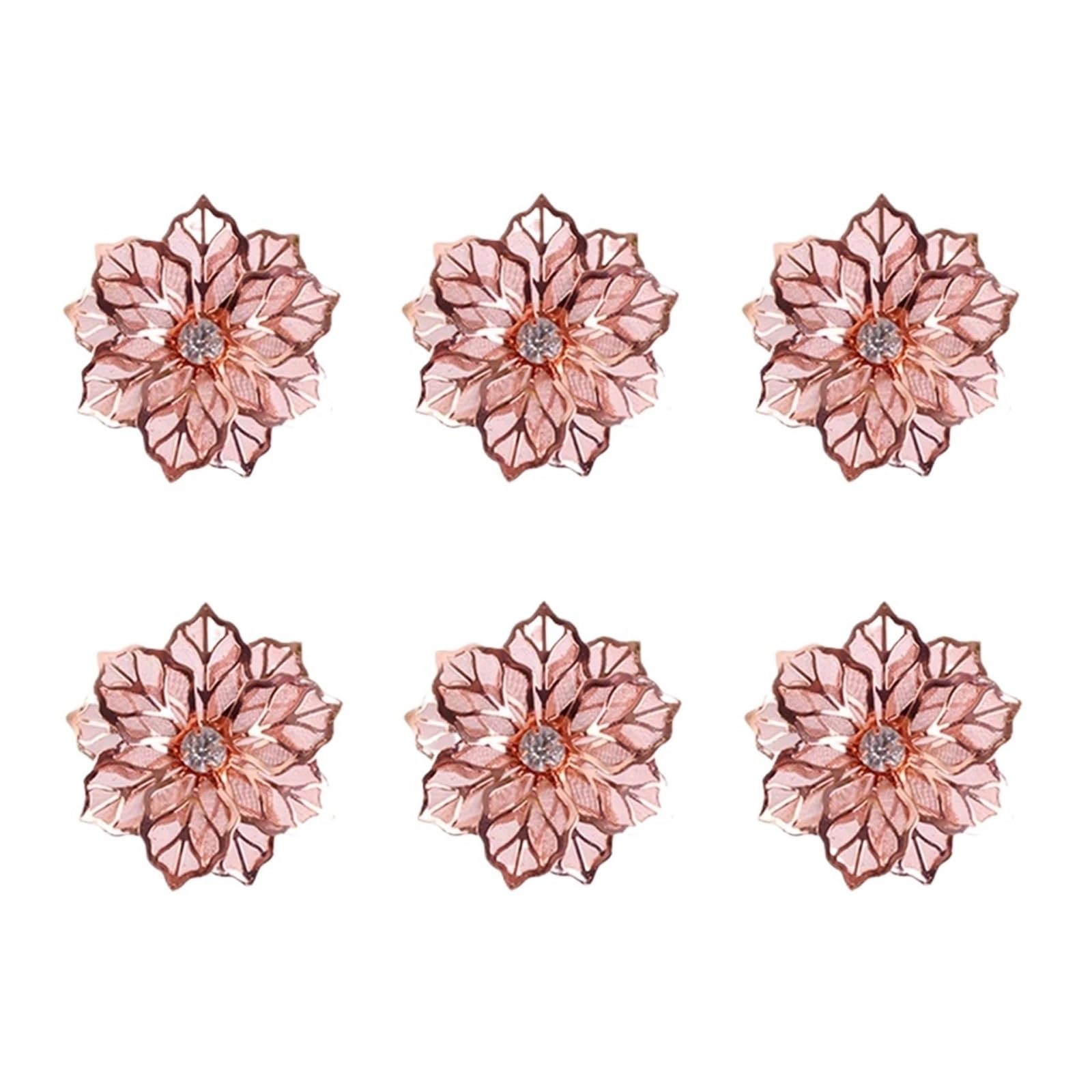 napkin rings Leaf Napkin Rings Buckle Holder for Christmas Thanksgiving Wedding Dinnig Table Decoration(Leaf rose gold 6pcs)