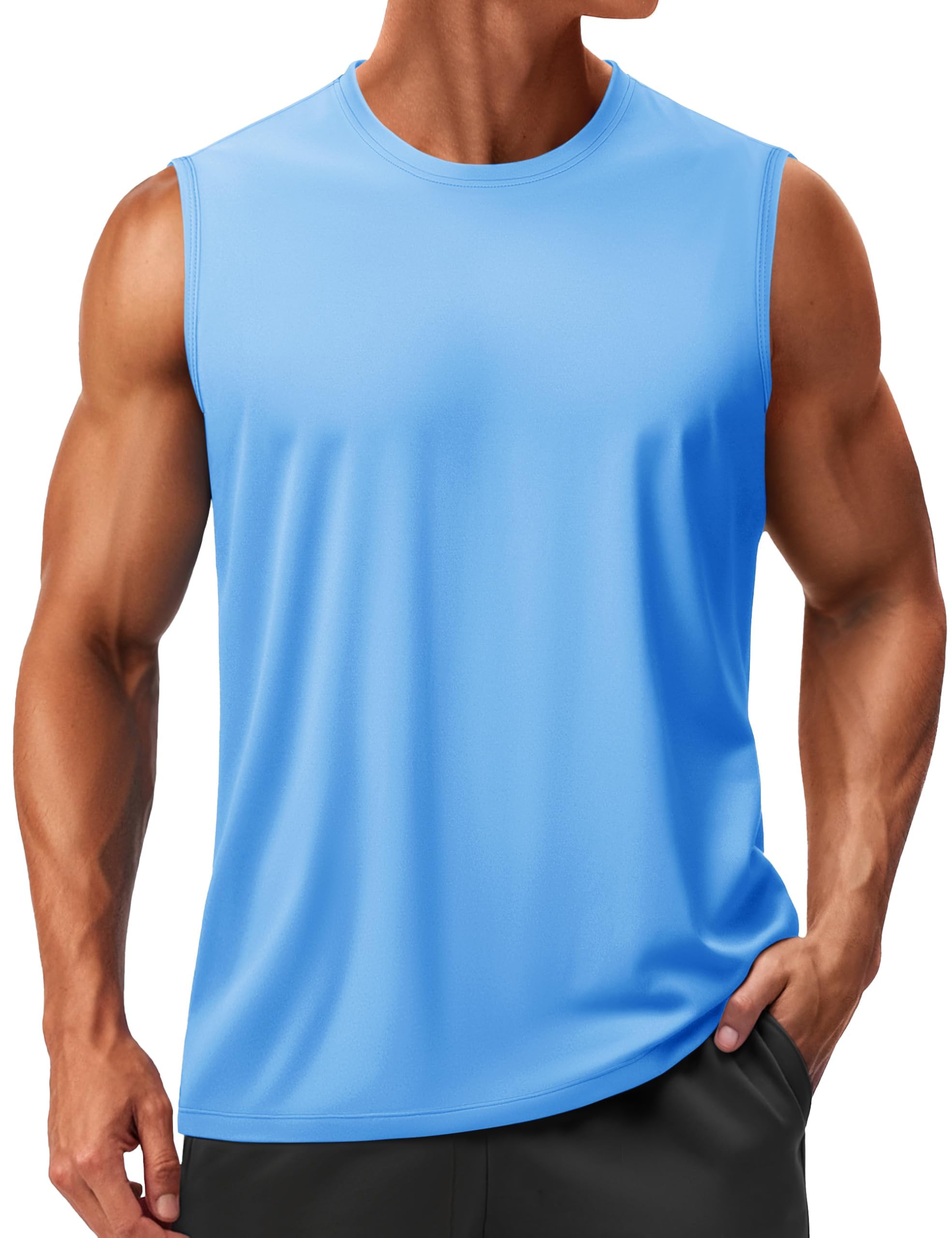 TACVASEN Tanktop Herren Sport UPF 50+ UV Shirt Ärmellos Muskelshirts Gym Bodybuilding Schnelltrocknend Fitness