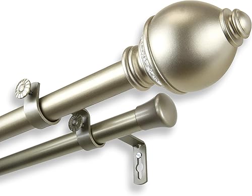 Miniatura 3 de Rod Desyne Varilla de cortina doble Victory de 1.0 in, 48.3 - 84.0 in, oro