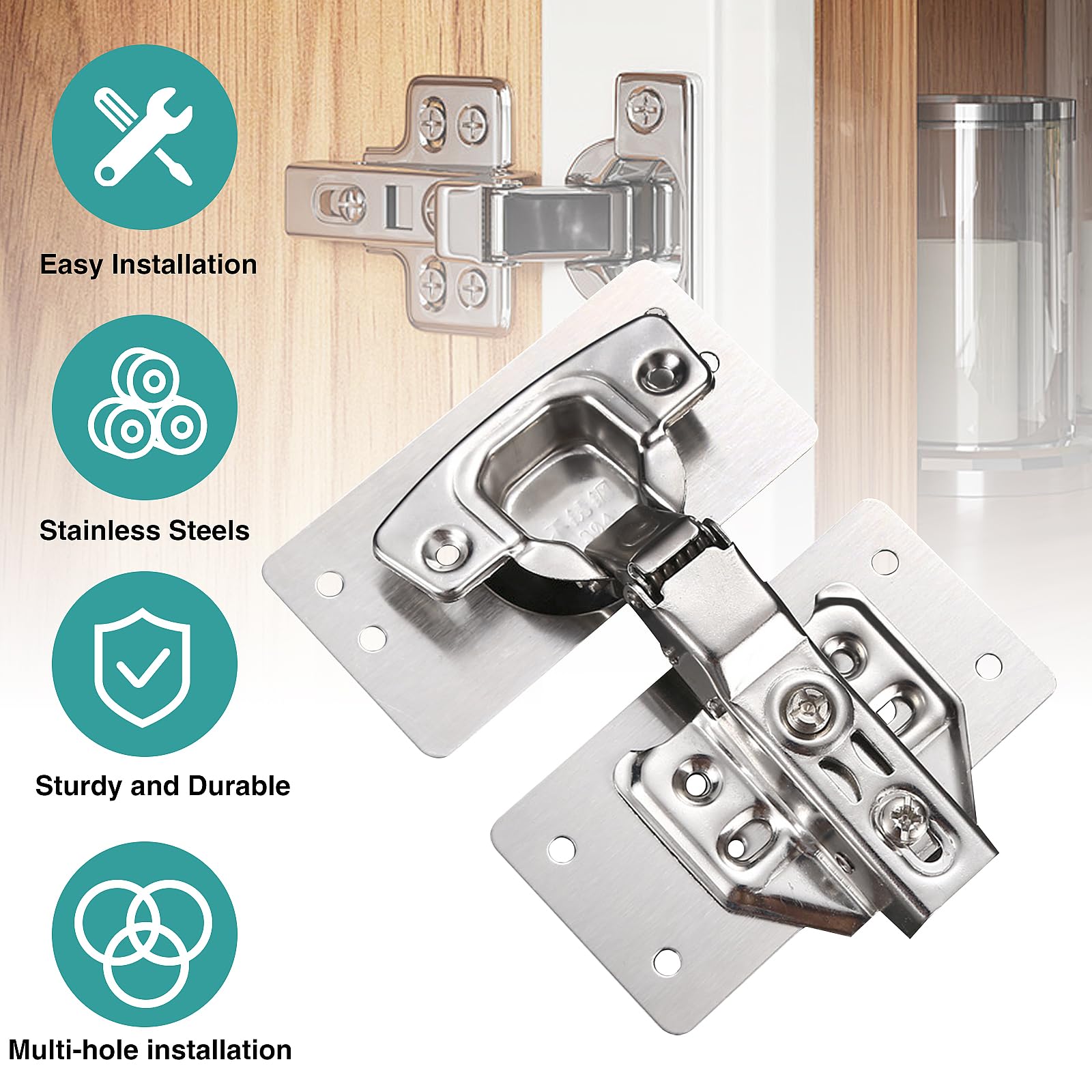 8x Scharnier Reparaturplatten Edelstahl | 9x4,7cm Mit Schrauben | Für Möbel Reparatur