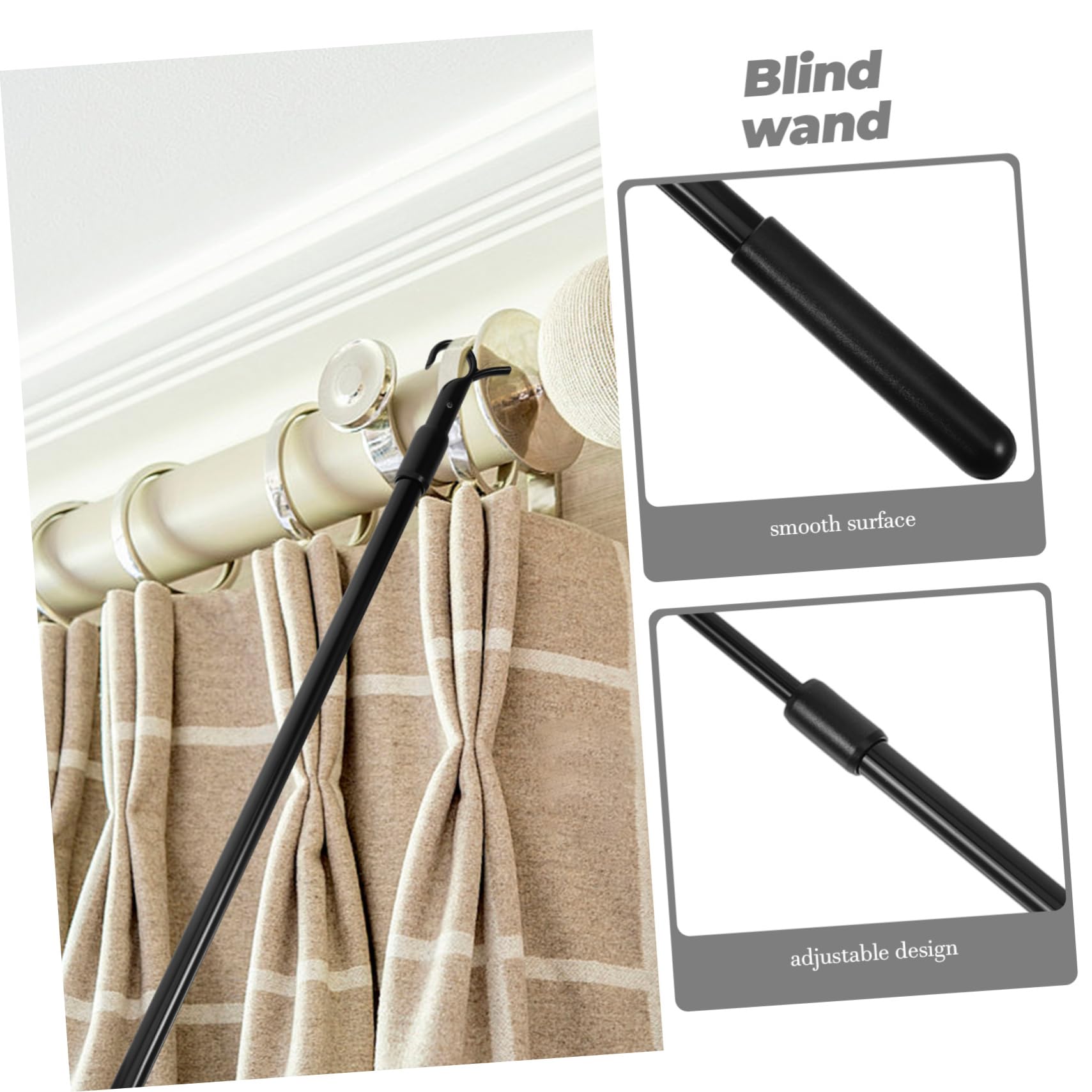 NUOBESTY Lot De 4 Tringles À Rideaux Rétractables Et Rotatives Télescopiques Et Inclinables Extensibles en Alliage D'Aluminium Noires