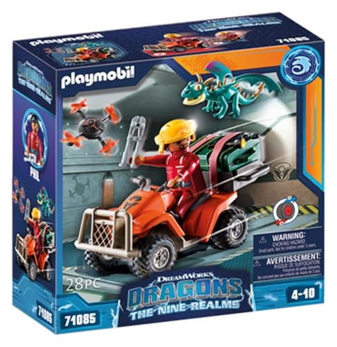 PLAYMOBIL DreamWorks Dragons 71085 Dragons, The Nine Realms Icaris Quad e Phil, a partir de 4 anos :