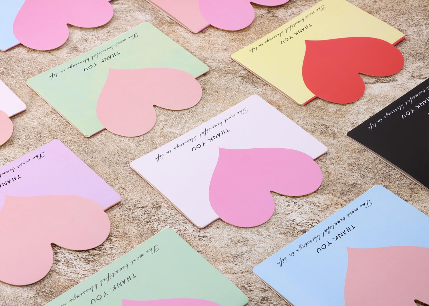 PPhtony 20 biglietti di ringraziamento a forma di cuore, pieghevoli, con interno vuoto, per piccole imprese, colleghi, dipendenti, studenti, insegnanti, familiari, amici, Capodanno, San Valentino