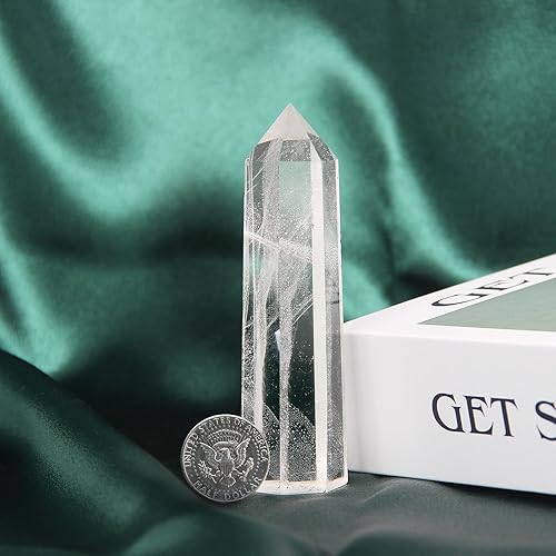 Miniatura 3 de Varita de cristal de cuarzo transparente, 1 varita de cristal de cuarzo transparente natural de 3.9 a 4.3 pulgadas, cristal curativo y piedras,